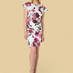 Jessica Howard Womens Short Sleeve Floral Sheath Dress Size 10 NWT New Cottage